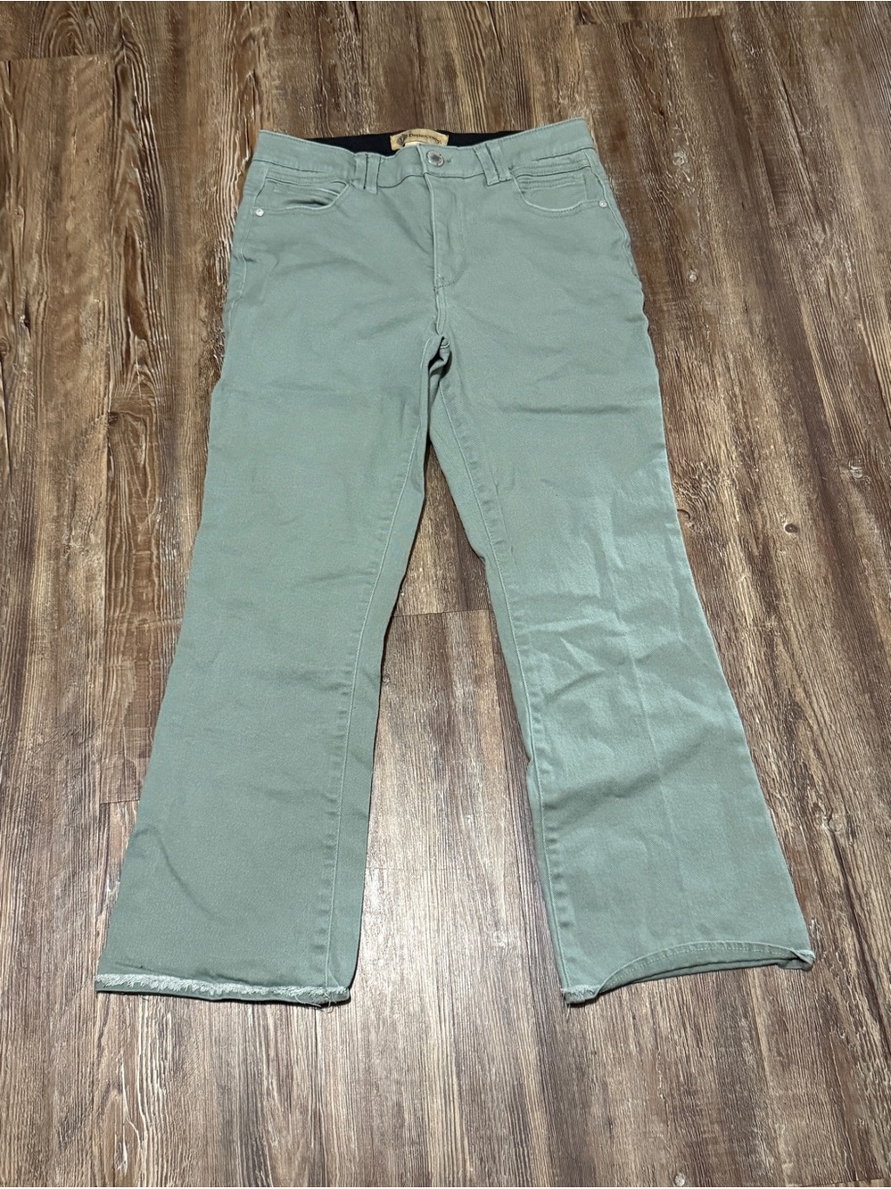Democracy Ab Technology Bootcut Jeans Women's 8 High Rise Stretchy in Olive Gree